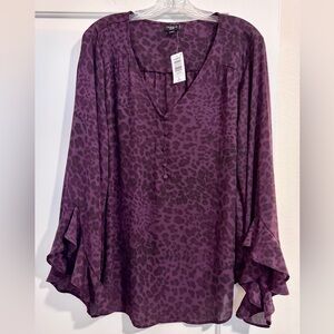 Torrid Potent Purple Leopard Print Harper Blouse